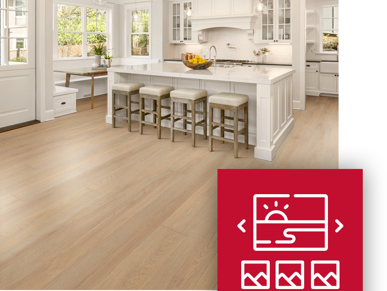 kitchen with floorte waterproof hardwood floor