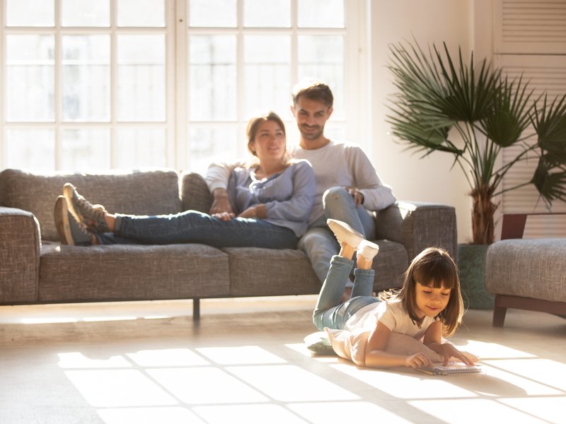 family spending time together in living room