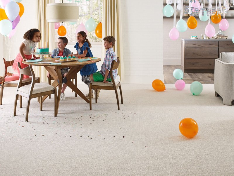kids party in living room of a home